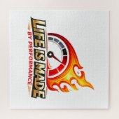 Lebensfreude entsteht durch Leistungsflammen-Tacho Puzzle (Horizontal)
