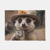 "Lebensfreude: Gran Meerkat genießt Glas Wein Fußmatte (Vorderseite)