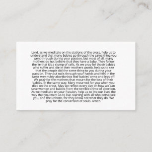 Lebensgebet für die Stationen des Kreuzes Visitenkarte
