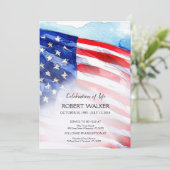 Lebensgefeierung der Wasserfarbenflagge Einladung (Stehend Vorderseite)