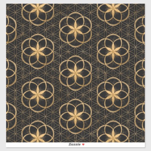 Lebensgefühl in Blume von Lebensmuster Aufkleber (Blatt)