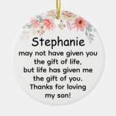 Lebensgeschenk Keramik Ornament (Vorne)