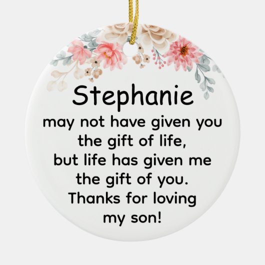 Lebensgeschenk Keramik Ornament (Vorne)