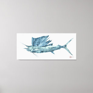 Lebensgroßer atlantischer Segelfisch Leinwanddruck
