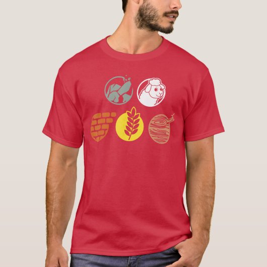 Lebenskomponenten Stein Holz Fels Weizen Schaf Jun T-Shirt (Vorderseite)