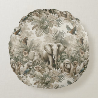 Lebenskreis Dschungelharmonie Rundes Kissen