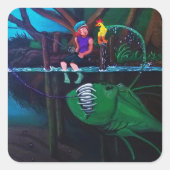 Lebenskreis Quadratischer Aufkleber (Vorderseite)