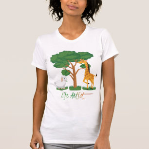 Lebenskünstler: Lustiges Schaf Meme, mit Giraffe, T-Shirt