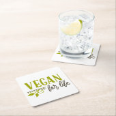 lebenslang vegan rechteckiger pappuntersetzer (Vor Ort)