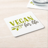 lebenslang vegan rechteckiger pappuntersetzer (angewinkelt)