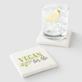 lebenslang vegan steinuntersetzer (Seitenansicht)
