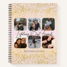 Lebenslange beste Freunde Pink Blush & Gold Glitze Notizblock