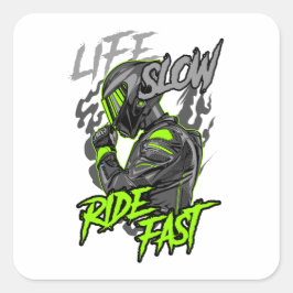 LEBENSLANGE FLÜGE SCHNELLER LEBENSFESTYP QUADRATISCHER AUFKLEBER