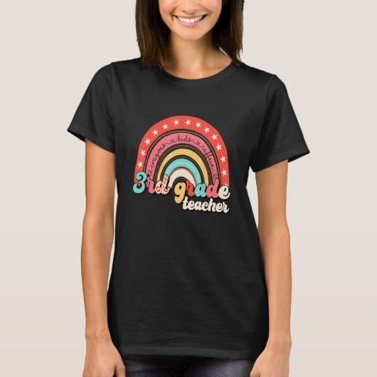 Lebenslanges 3. Klasse Lehrer Boho Regenbogen Will T-Shirt (Vorderseite)