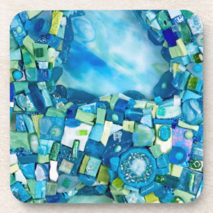 Lebenslauf-Mixed-Media-Mosaik Getränkeuntersetzer