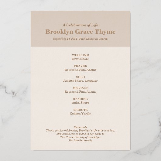 Lebenslauf-Schlagzeile Folieneinladung (Rückseite)