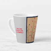 Lebensmantra und Blume Milchtasse (Linke Ecke)