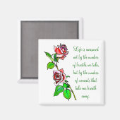 Lebensmessung der Rose Magnet (Vorderseite/Rückseite)