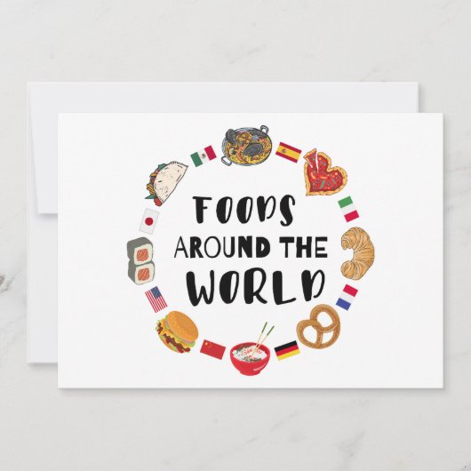 Lebensmittel auf der ganzen Welt Einladung (Vorderseite)