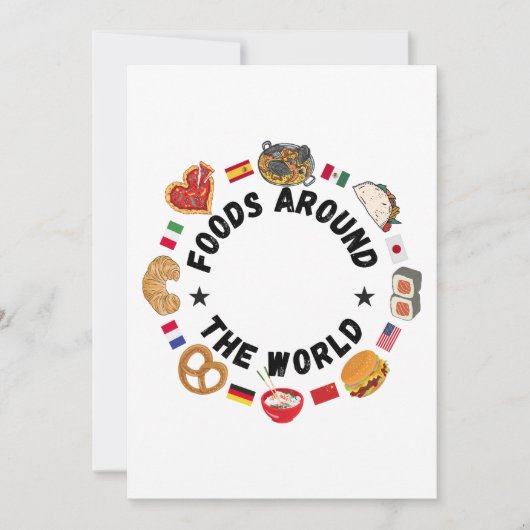 Lebensmittel auf der ganzen Welt Einladung (Vorderseite)
