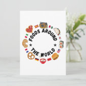 Lebensmittel auf der ganzen Welt Einladung (Stehend Vorderseite)