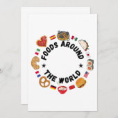 Lebensmittel auf der ganzen Welt Einladung (Vorne/Hinten)
