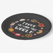 Lebensmittel auf der ganzen Welt Pappteller (Schrägansicht)