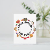 Lebensmittel auf der ganzen Welt Postkarte (Stehend Vorderseite)