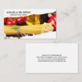 Lebensmittel auf Holztisch Visitenkarte (Vorne/Hinten)