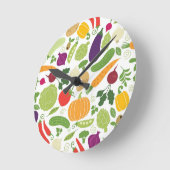 Lebensmittel auf weißem Hintergrund Runde Wanduhr (Winkel)