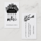Lebensmittel-Blog-Logo-hängend Küchenutensilien Visitenkarte (Vorne/Hinten)