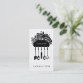 Lebensmittel-Blog-Logo-hängend Küchenutensilien Visitenkarte (Stehend Vorderseite)