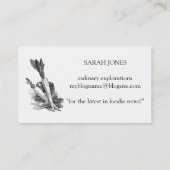 Lebensmittel-Blog-Logo-hängend Küchenutensilien Visitenkarte (Rückseite)