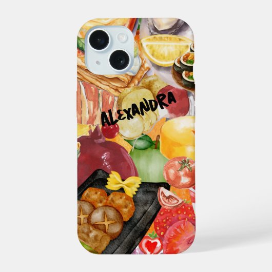 Lebensmittel Collage Colorful Frucht & Food Telefo iPhone 15 Hülle (Rückseite)