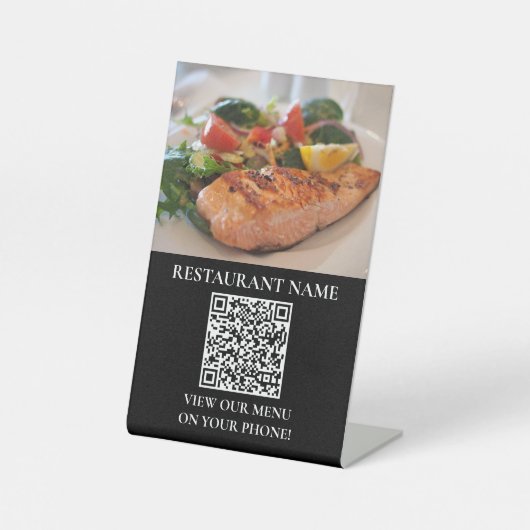 Lebensmittel Digitales Menü QR-Code-Pedestalschild Sockelschild (Vorderseite)