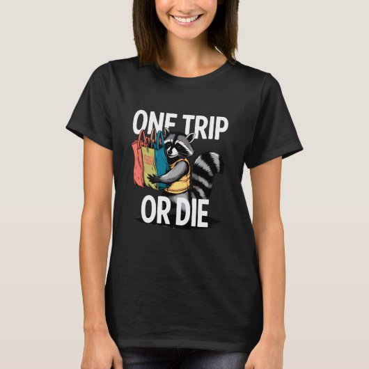 Lebensmittel-Einkaufstaschen auf einem Trip oder D T-Shirt (Vorderseite)