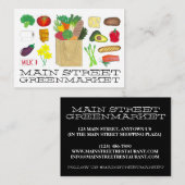 Lebensmittel für Großhandel Obst und Gemüse Visitenkarte (Vorne/Hinten)