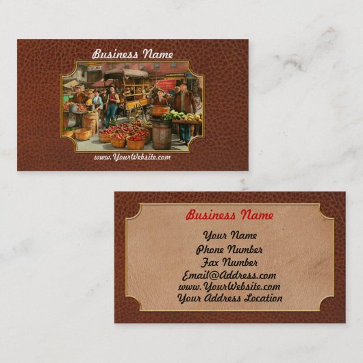 Lebensmittel - Gemüse - Indianapolis-Markt 1908 Visitenkarte (Vorne/Hinten)