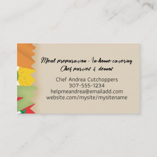 Lebensmittel Gemüse Koch Kochen Ernährung Visitenkarte (Rückseite)