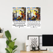 Lebensmittel gewinnen den Krieg - Eng & Jiddisch - Poster (Heimbüro)