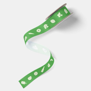 Lebensmittel-Icon-Muster   Editierbare Farbe Satinband