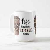 LEBENSMITTEL KAFFEE HELFEN LEOPARD PATTERN KAFFEETASSE (Vorderseite Links)