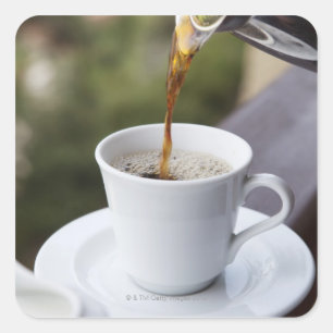Lebensmittel, Lebensmittel und Getränke, Kaffee, P Quadratischer Aufkleber