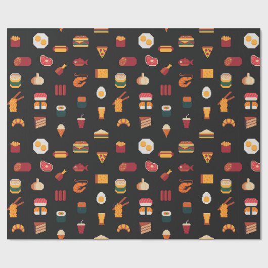 Lebensmittel nahtlos pixel art muster,gewebe textu geschenkpapier (Flach)