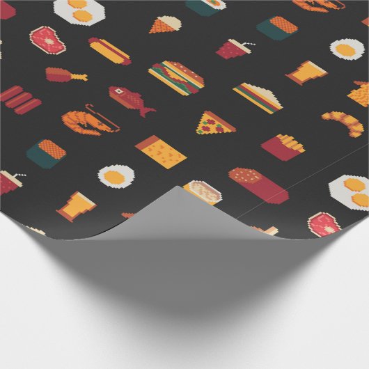 Lebensmittel nahtlos pixel art muster,gewebe textu geschenkpapier (Ecke)