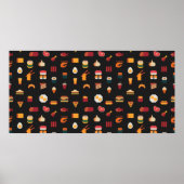 Lebensmittel nahtlos pixel art muster,gewebe textu poster (Vorne)