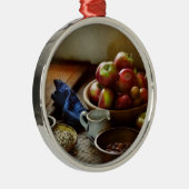 Lebensmittel - Obst - Frühstücksbereit Silbernes Ornament (Rechts)