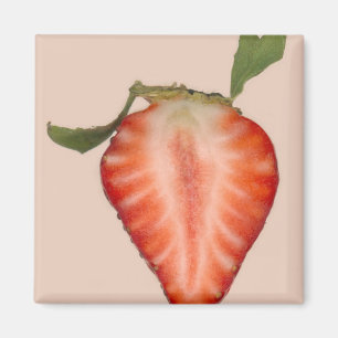 Lebensmittel - Obst - Scheibe Erdbeere Magnet