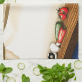 Lebensmittel Papiertüte Katze Ktichen Blue Geschirrtuch (Gefaltet)