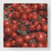 Lebensmittel Quadratische Wanduhr (Vorderseite)